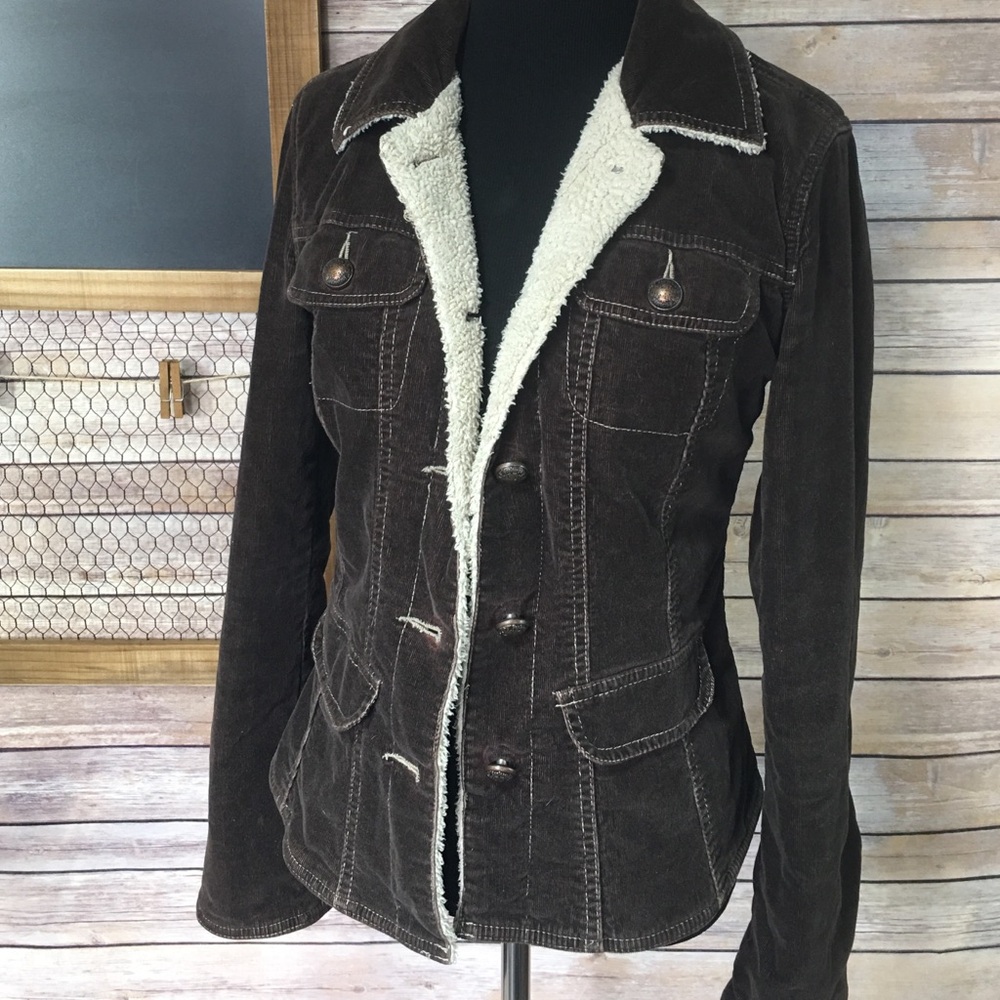 Women's Brown Sherpa-Lined Jacket
